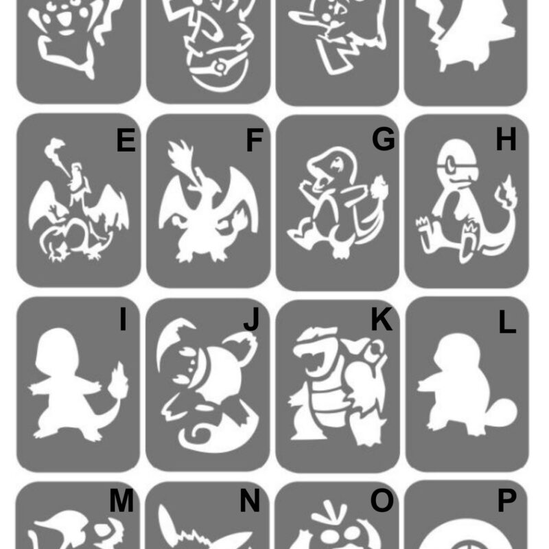 Szablony do tatuaży XL - Pokemony