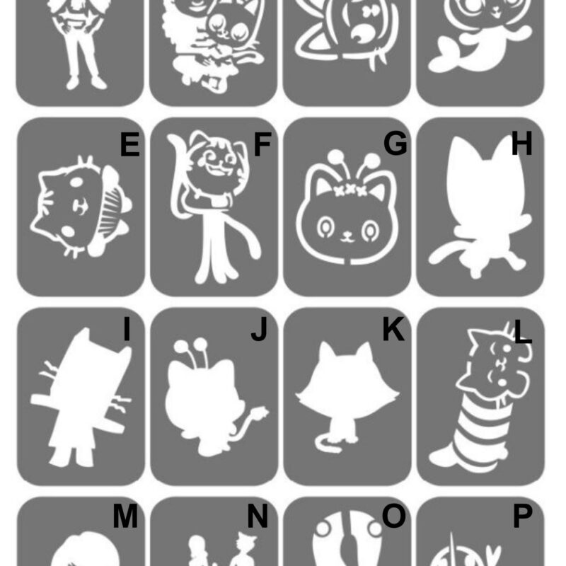 Szablony do tatuaży XL - Koci Domek Gabi, Miraculus