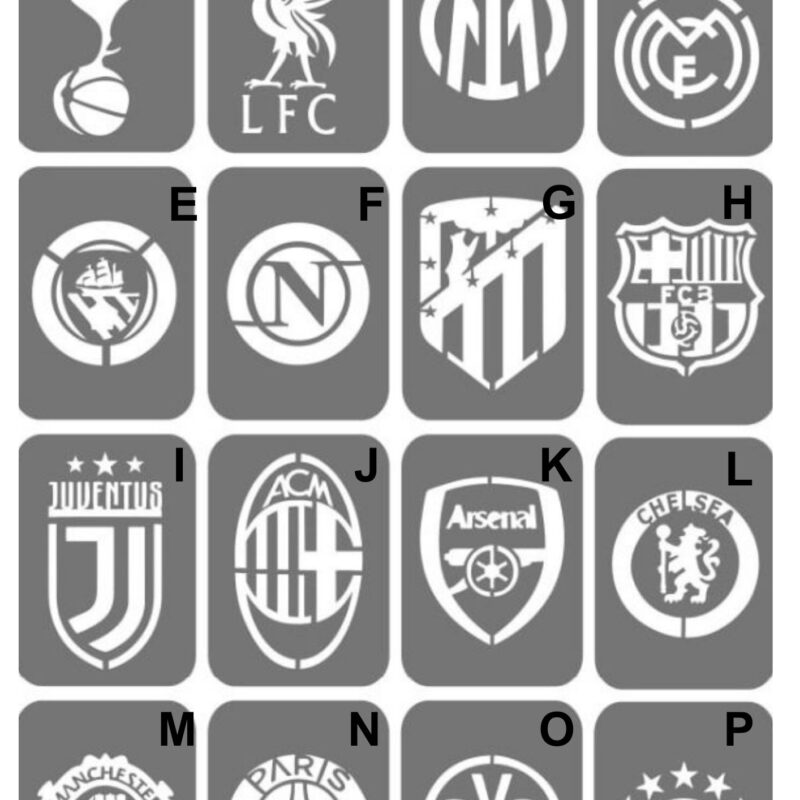 Szablony do tatuaży XL - Kluby piłkarskie