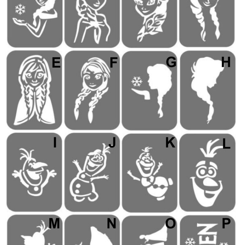 Szablony do tatuaży XL - Kraina Lodu