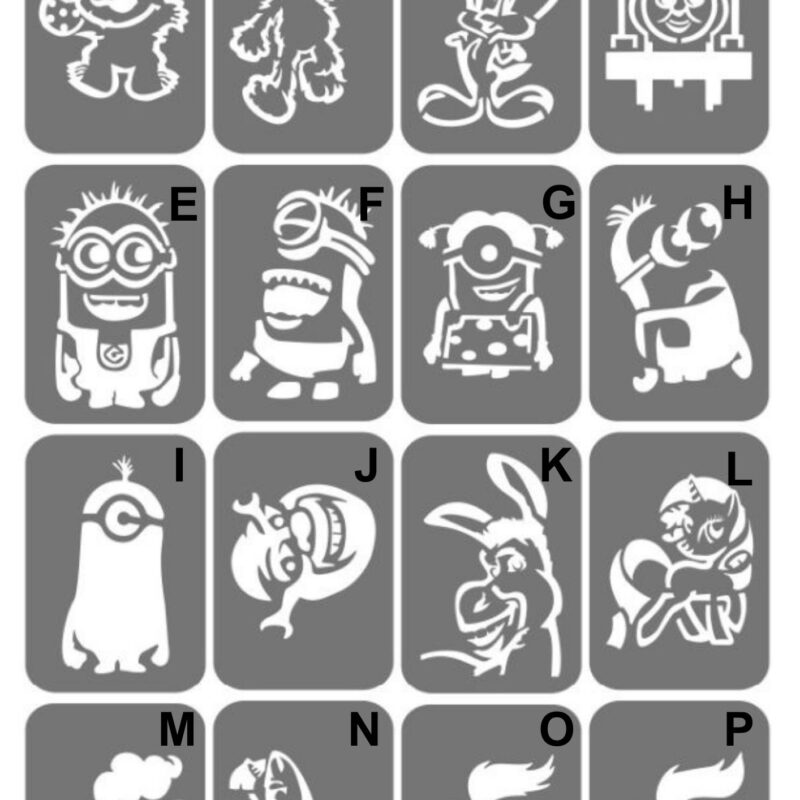 Szablony do tatuaży XL - Minionki, Kucyki Pony