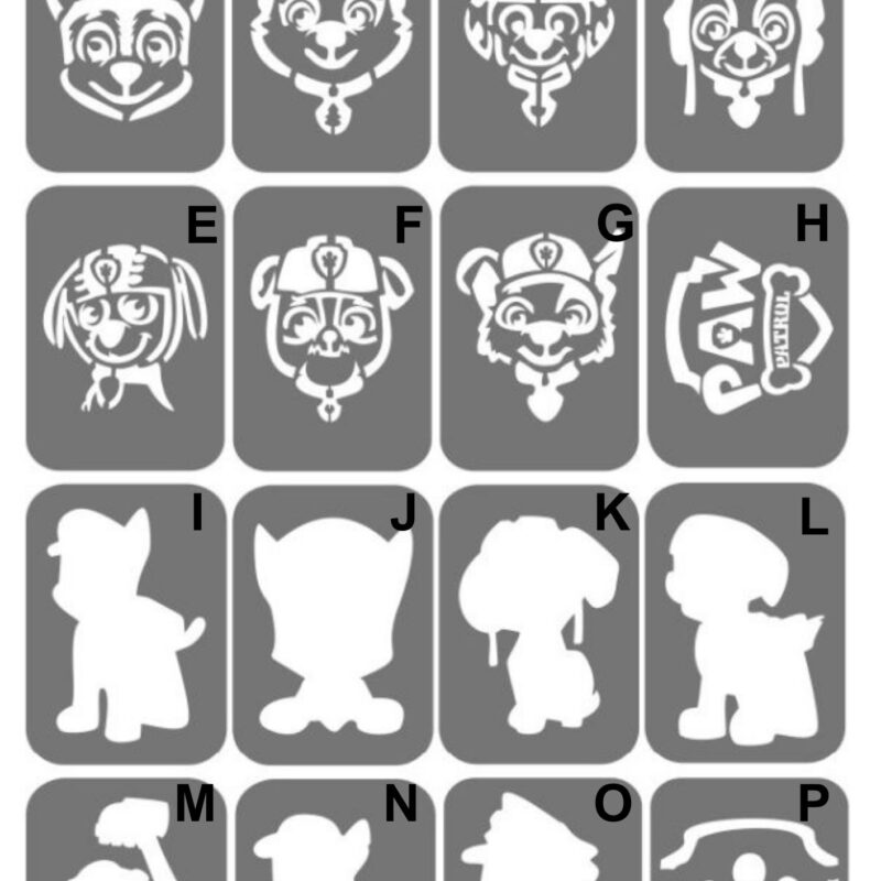 Szablony do tatuaży XL - Psi Patrol