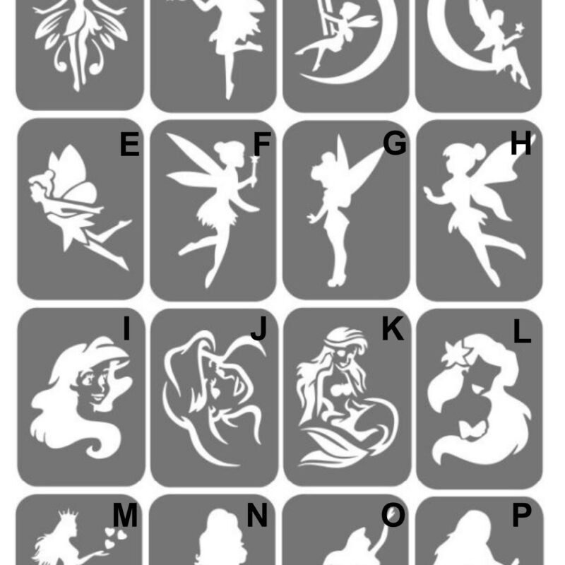 Szablony do tatuaży XL - Wróżki, Syrenki