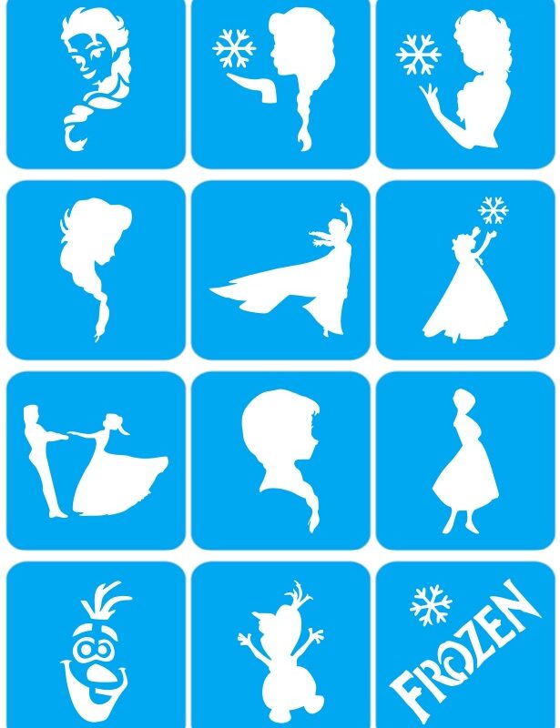 Frozen, Kraina Lodu - ekspresowe szablony do tatuaży