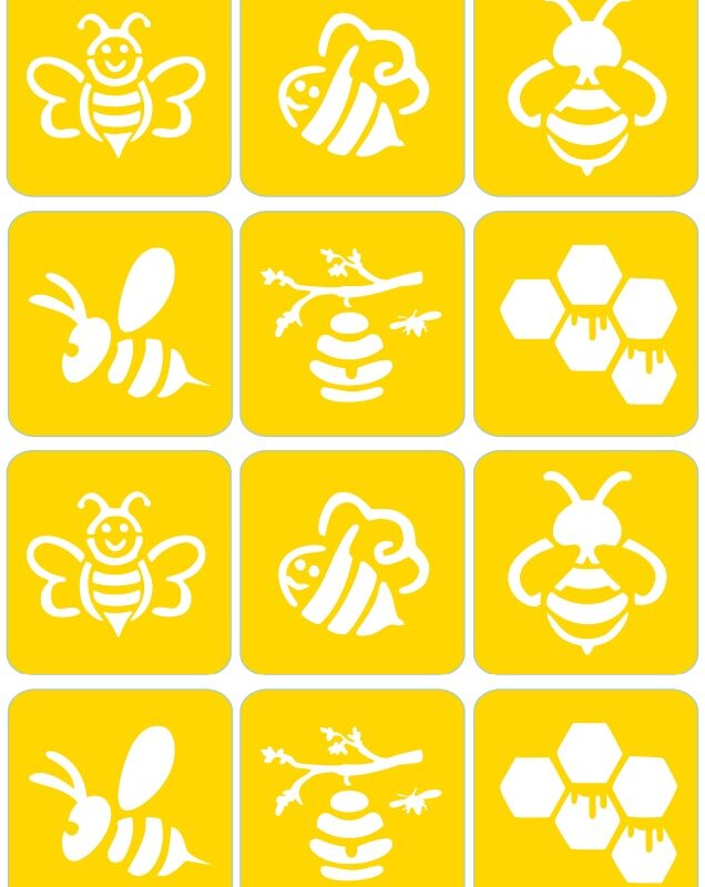 Pszczółki- ekspresowe szablony do tatuaży