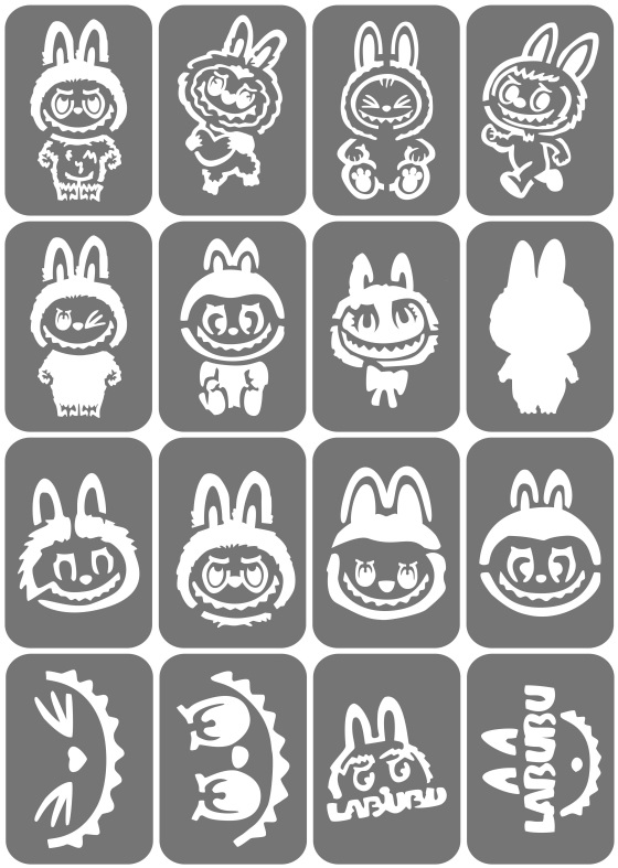 Zestaw szablonów do tatuaży - Labubu