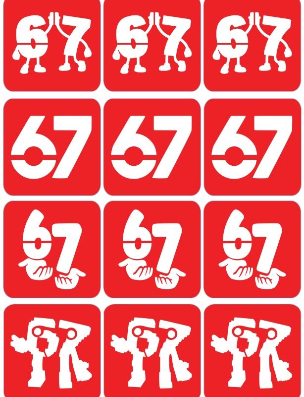 Six Seven, 67 - ekspresowe szablony do tatuaży