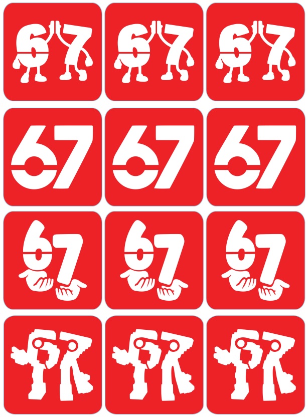 Six Seven, 67 - ekspresowe szablony do tatuaży