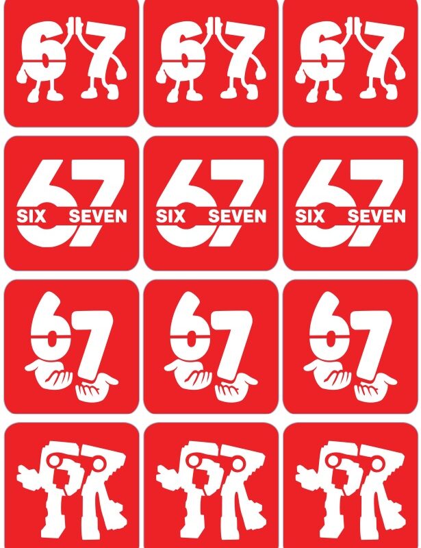 Six Seven, 67 - ekspresowe szablony do tatuaży