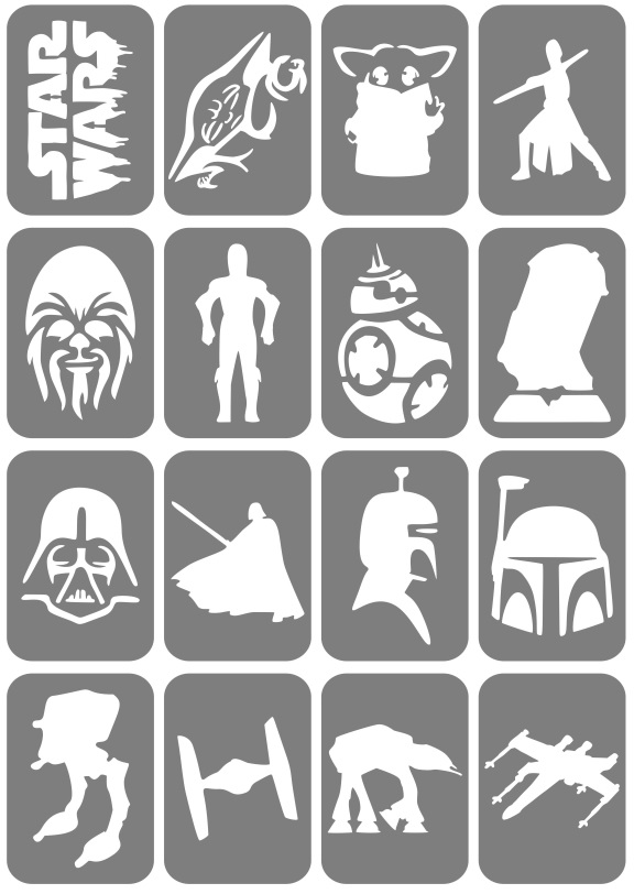 Zestaw szablonów do tatuaży - Star Wars